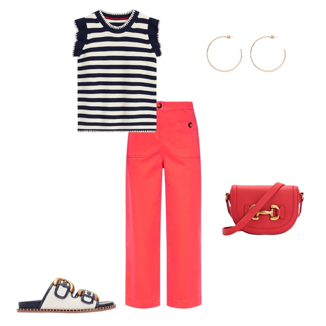 5th bundle featuring 4 items which compliment Alberta Footbed Sandals-Ivory/Navy