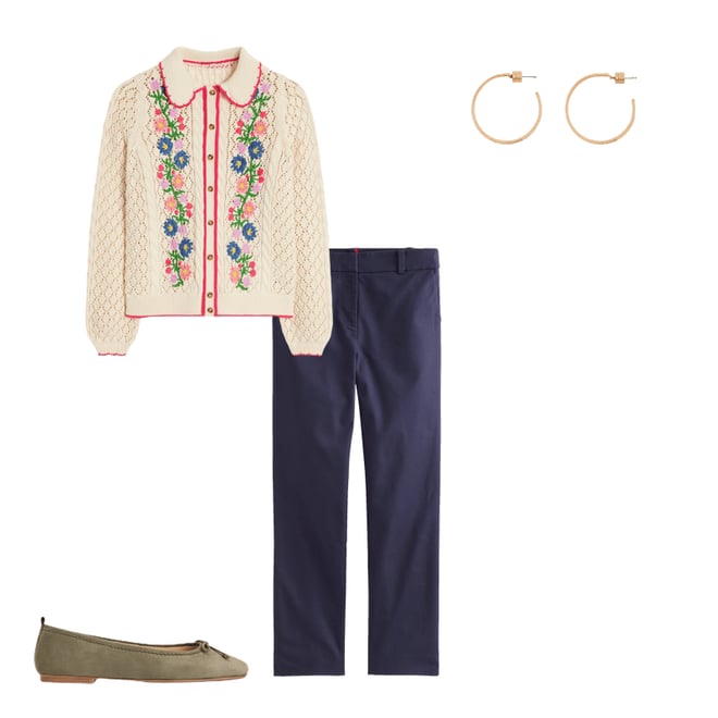 5th bundle featuring 3 items which compliment Embroidered Cotton Cardigan