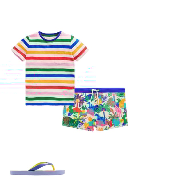 3rd bundle featuring 2 items which compliment Swim Trunks-Ivory Multi Jungle