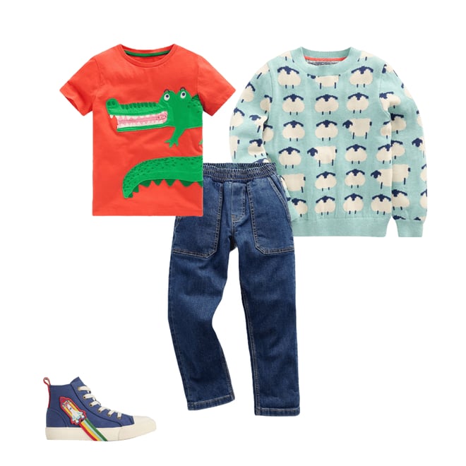 1st bundle featuring 3 items which compliment Novelty Jumper-Tourmaline Blue Sheep