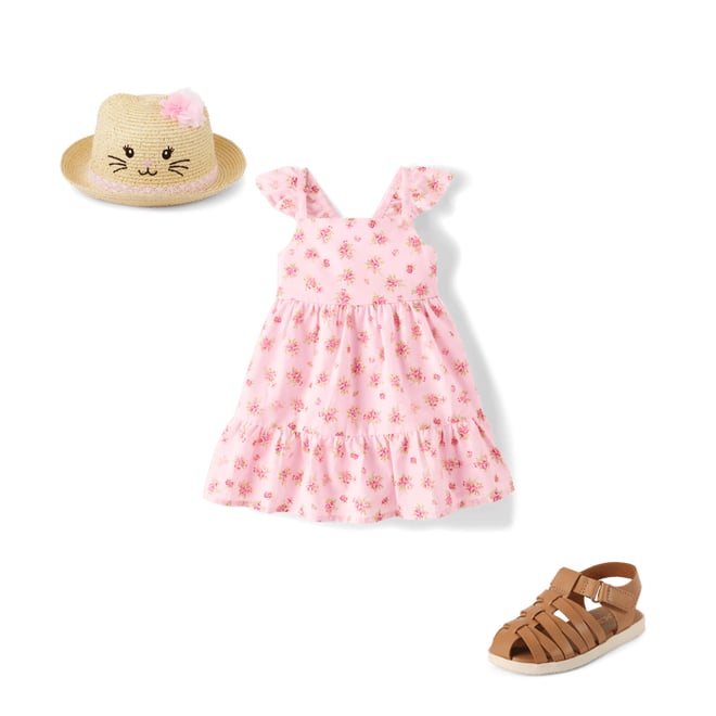 4th bundle featuring 2 items which compliment Toddler Girls Floral Bow Back Ruffle Dress