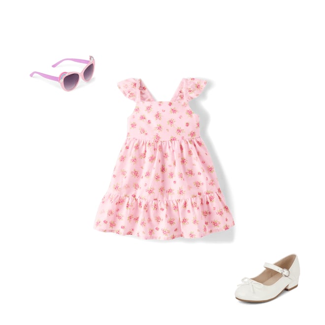 3rd bundle featuring 2 items which compliment Toddler Girls Floral Bow Back Ruffle Dress