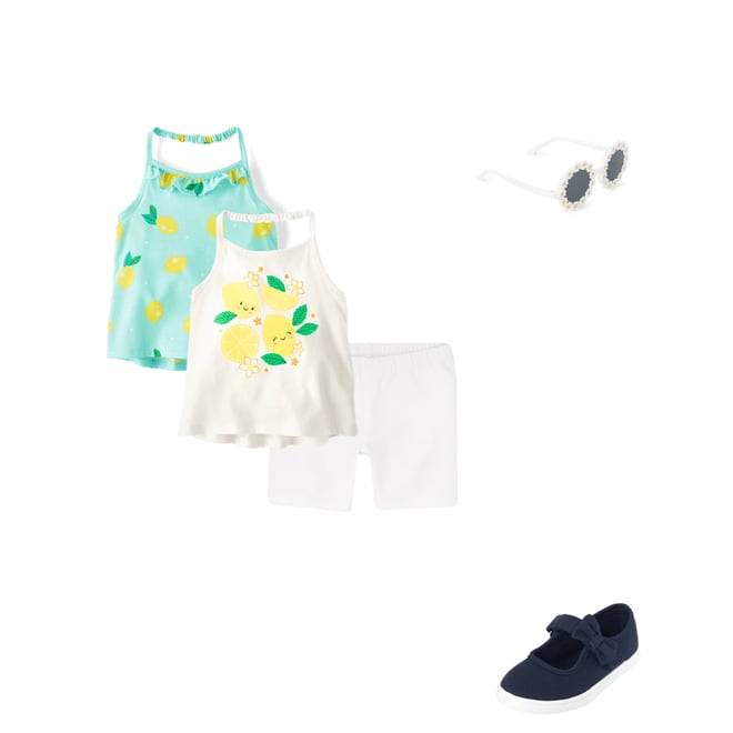 3rd bundle featuring 3 items which compliment Toddler Girls Graphic Halter Tank Top 2-Pack