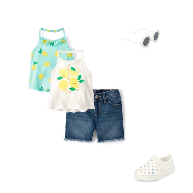 4th bundle featuring 3 items which compliment Toddler Girls Graphic Halter Tank Top 2-Pack