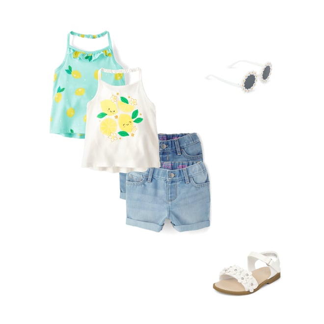 1st bundle featuring 3 items which compliment Toddler Girls Graphic Halter Tank Top 2-Pack