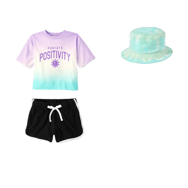 2nd bundle featuring 2 items which compliment Girls Cropped Oversized Graphic Tee