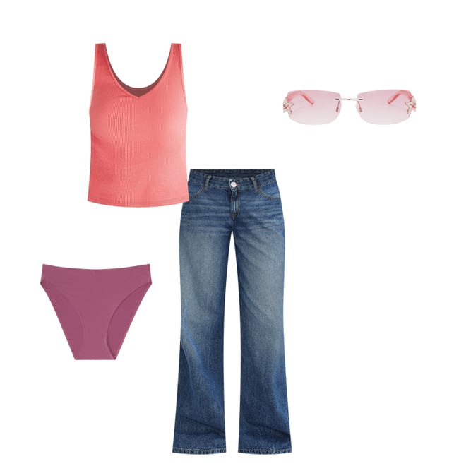 Low-Rise Baggy Wide Leg Jean