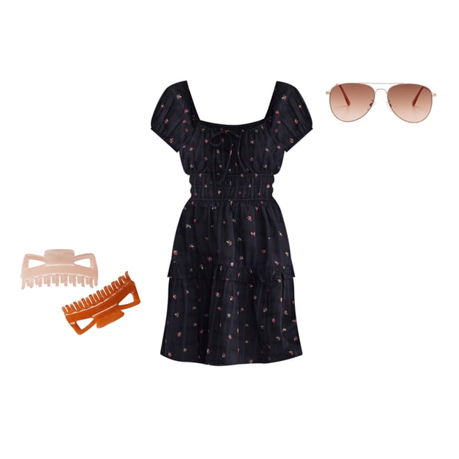 Floral Scoop-Neck Ruffled Fit & Flare Dress