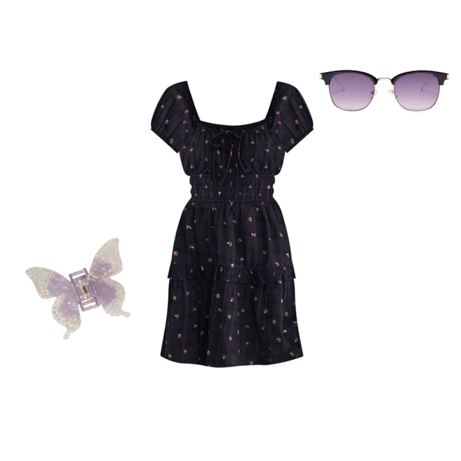 Floral Scoop-Neck Ruffled Fit & Flare Dress