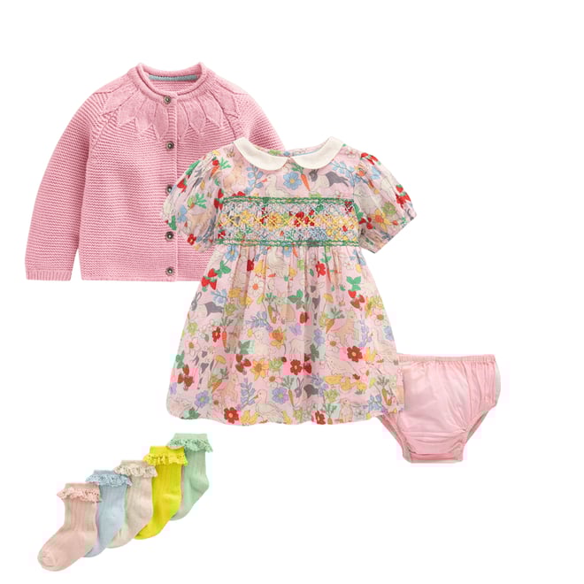 1st bundle featuring 2 items which compliment Pointelle Yoke Cardigan-Vintage Pink