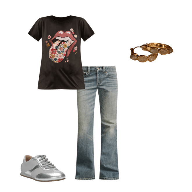 ROLLING STONES FLORAL TONGUE CLASSIC CREW | Lucky Brand