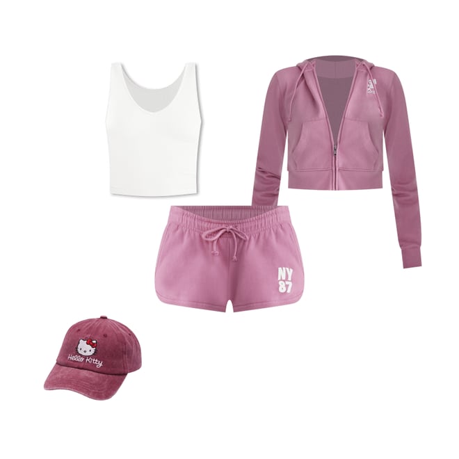 Greenwich Tennis Club Cropped Full-Zip Hoodie