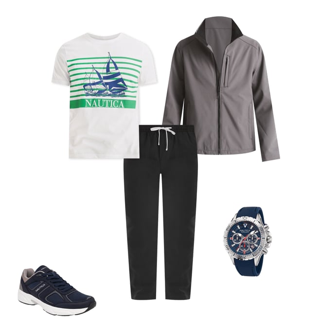 Striped Sailboat Graphic T-Shirt