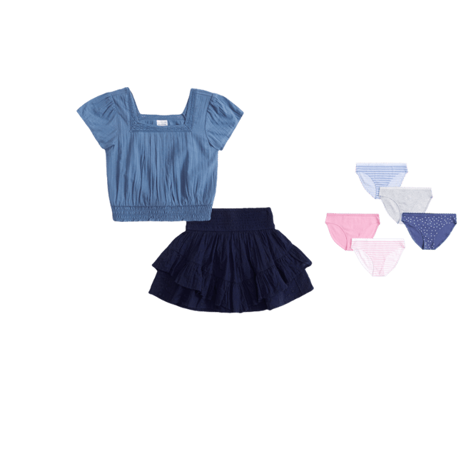 lace-trim smocked waist top