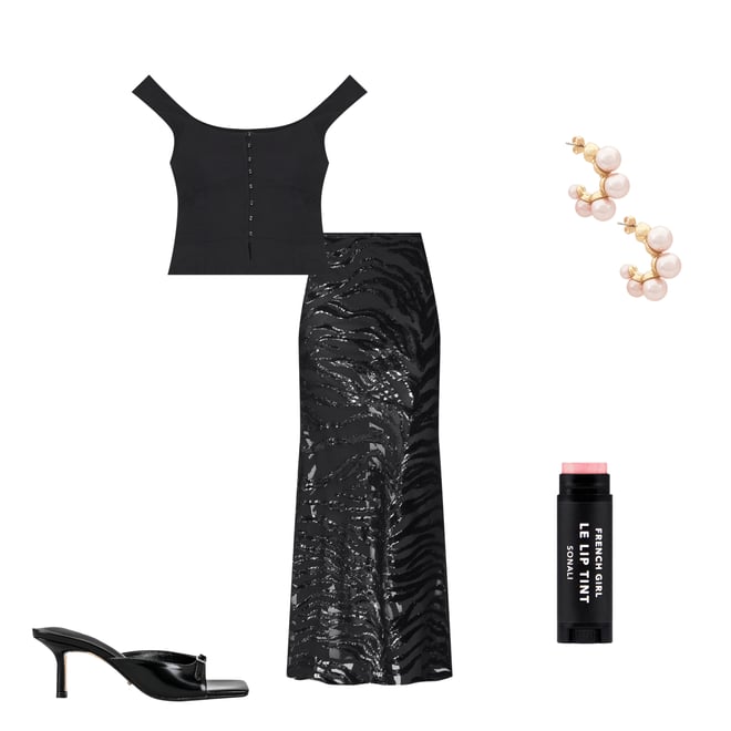 Sally Solid Corset Top In Black