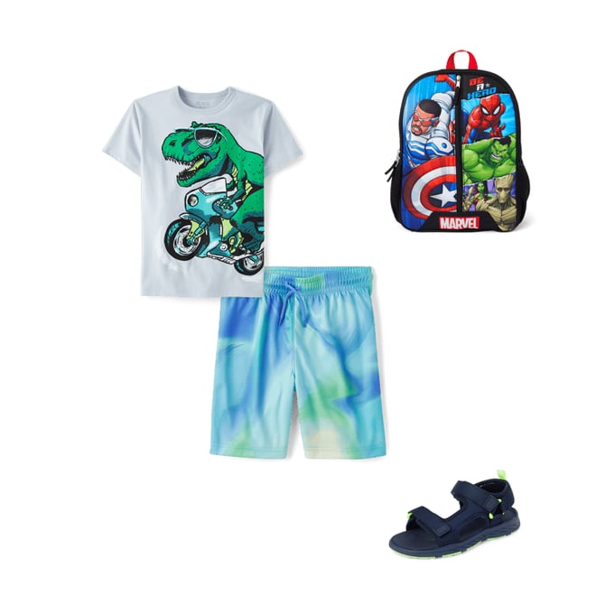 3rd bundle featuring 3 items which compliment Boys Dino Motorcycle Graphic Tee