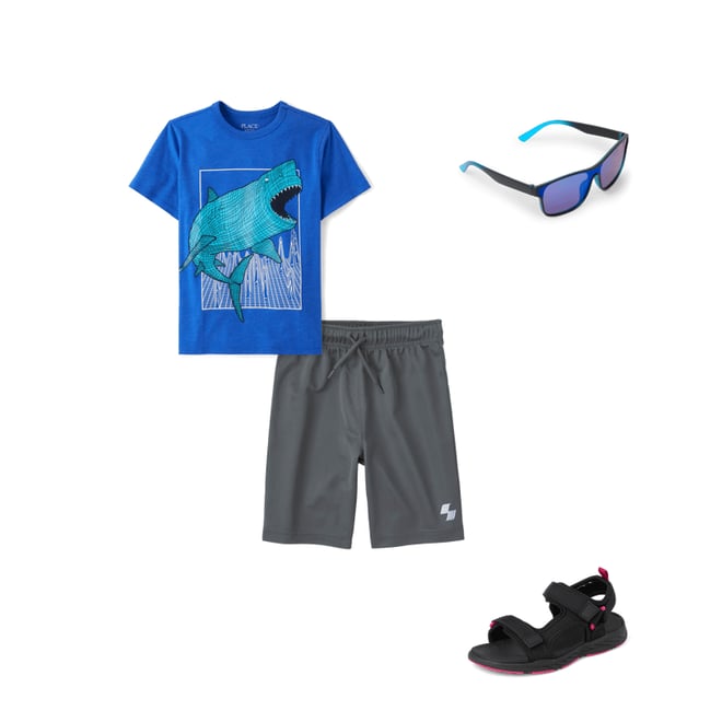 4th bundle featuring 3 items which compliment Boys Shark Graphic Tee