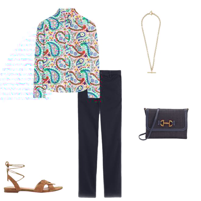 1st bundle featuring 4 items which compliment Sienna Linen Shirt-Multi Meadow Paisley