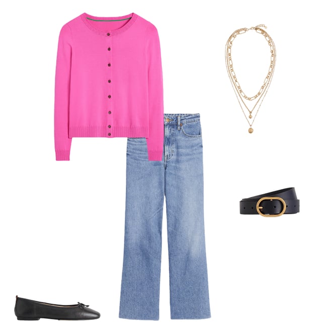 1st bundle featuring 4 items which compliment Emilia Cotton Crew Cardigan-Tickled Pink