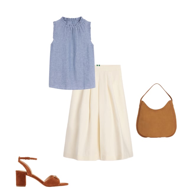 2nd bundle featuring 3 items which compliment Pleat Detail Midi Skirt-Ivory
