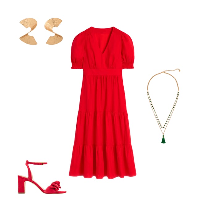 5th bundle featuring 3 items which compliment Anna Linen Tiered Midi Dress
