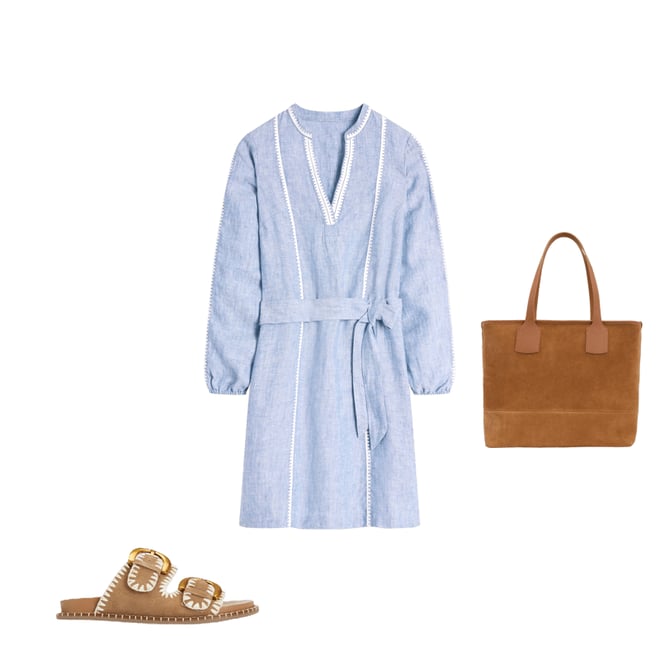 2nd bundle featuring 2 items which compliment Cleo Linen Tie Waist Dress-Chambray Embroidery