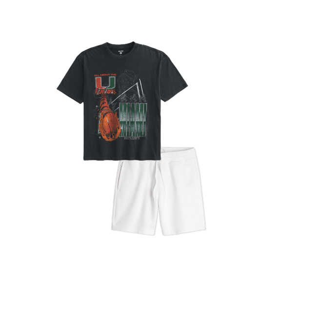 Boxy University of Miami Hurricanes Graphic Tee