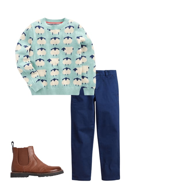 3rd bundle featuring 2 items which compliment Novelty Jumper-Tourmaline Blue Sheep