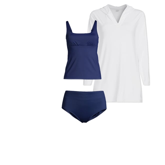 Women's Square Neck Underwire Tankini Swimsuit Top | Lands' End