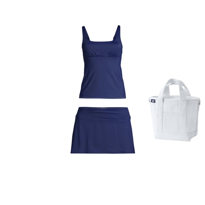 ｉ＿ｉページ Women's Square Neck Underwire Tankini Swimsuit Top | Lands' End