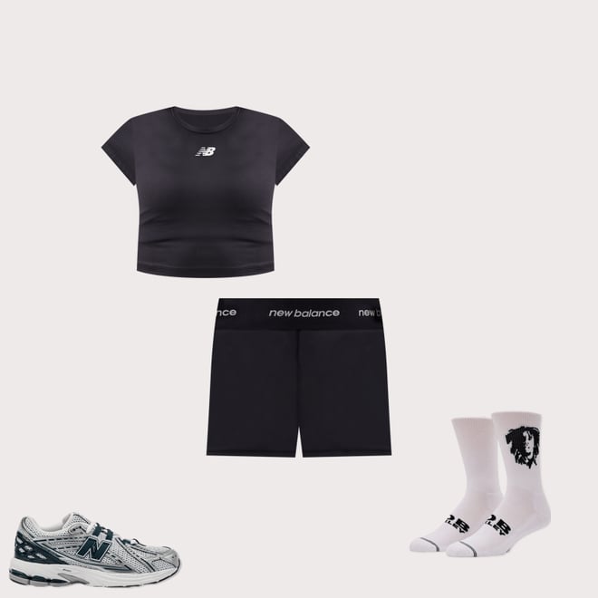 【New Balance】 WOMEN Harmony Short Sleeve T-shirt NB Harmony Fitted T-Shirt - New Balance