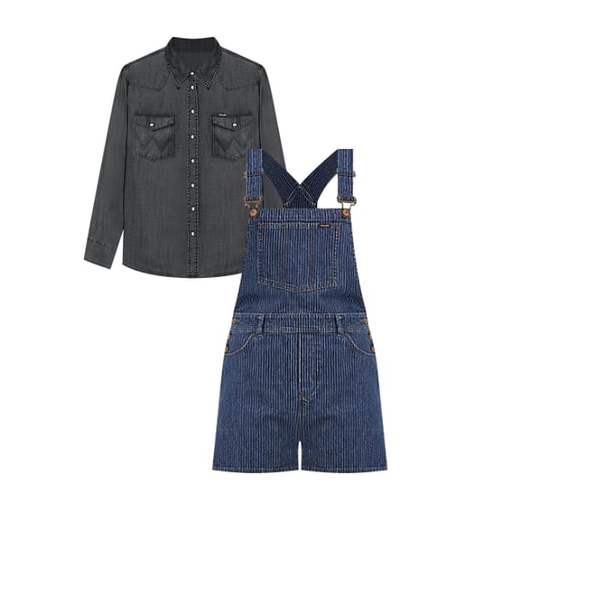 Women's Denim Shortall in True Blue