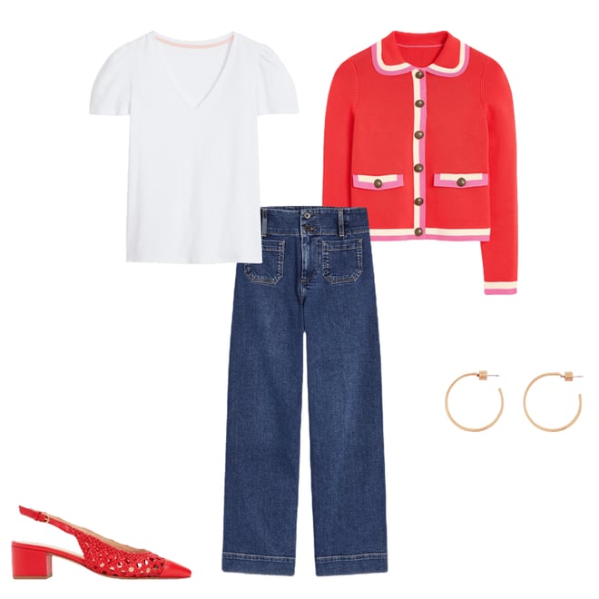 1st bundle featuring 4 items which compliment Holly Collared Knitted Jacket-Strawberry Tart Red