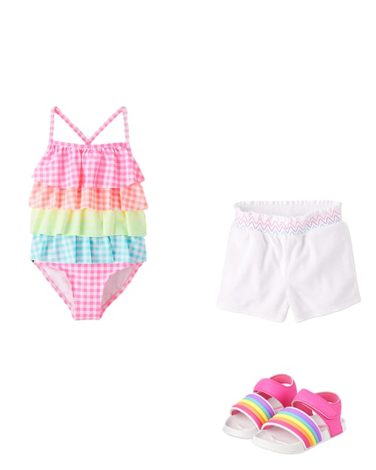 2nd bundle featuring 2 items which compliment Girls Rainbow Terry Pull On Shorts