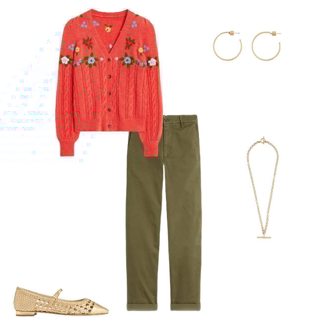 1st bundle featuring 4 items which compliment Barnsbury Chino Pants-Woodland Green