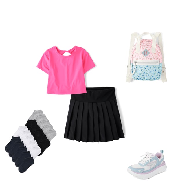 10th bundle featuring 4 items which compliment Girls Quick Dry Pleated Skort