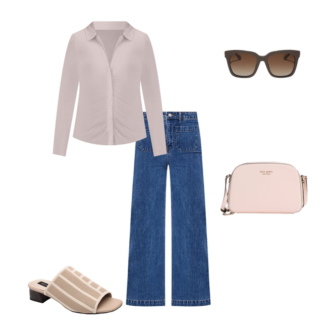 Sanctuary Dreamgirl Long Sleeve Point Collar Ruched Button Sanctuary Dreamgirl Long Sleeve Point Collar Ruched Button