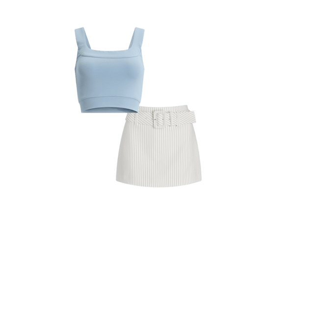 Body Contour Stretch Cotton Square Neck Cropped Tank