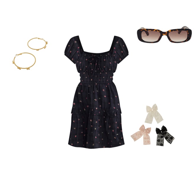 Floral Scoop-Neck Ruffled Fit & Flare Dress