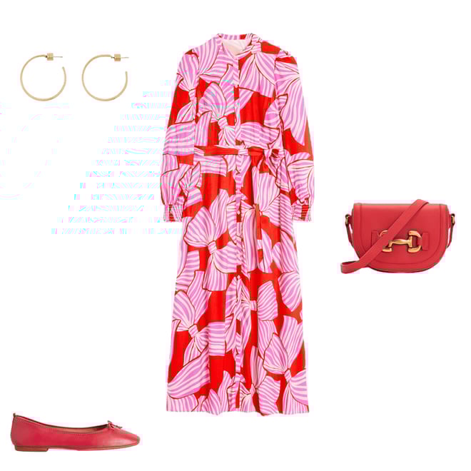 1st bundle featuring 3 items which compliment Ruby Collarless Shirt Dress-Rouge, Bow Scatter