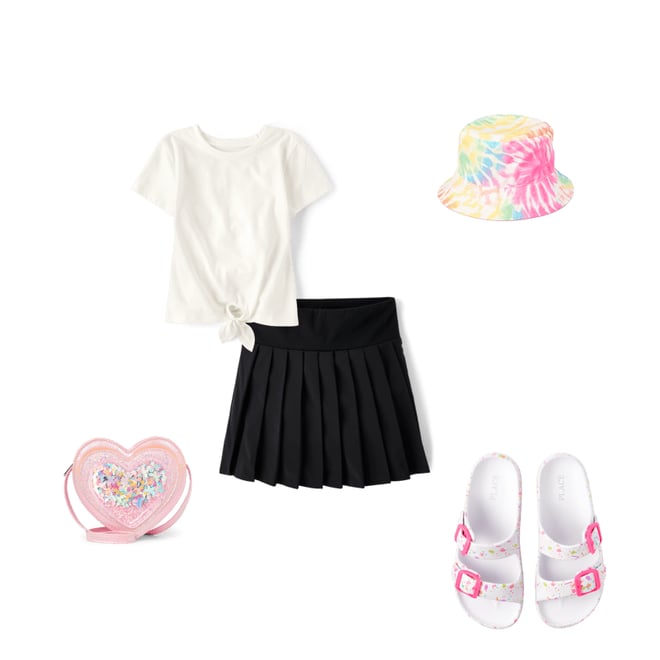 7th bundle featuring 4 items which compliment Girls Quick Dry Pleated Skort