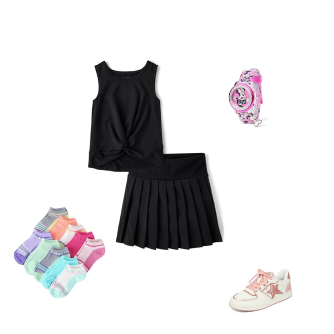 1st bundle featuring 4 items which compliment Girls Quick Dry Pleated Skort