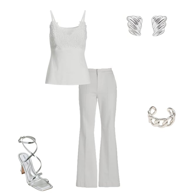Lace Trim Cami White