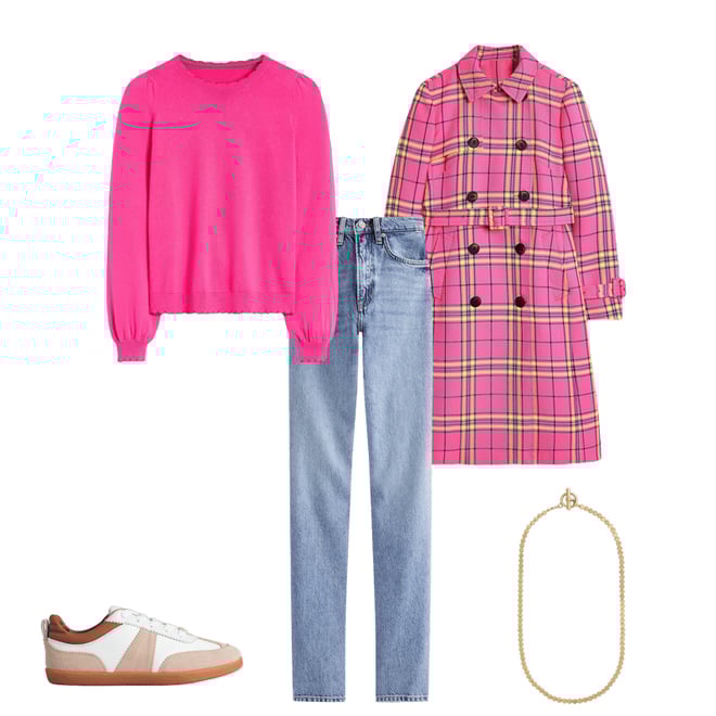 3rd bundle featuring 4 items which compliment Cheltenham Trench Coat-Pink Neon Check