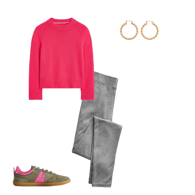 6th bundle featuring 3 items which compliment High Rise Jersey Leggings-Charcoal Marl