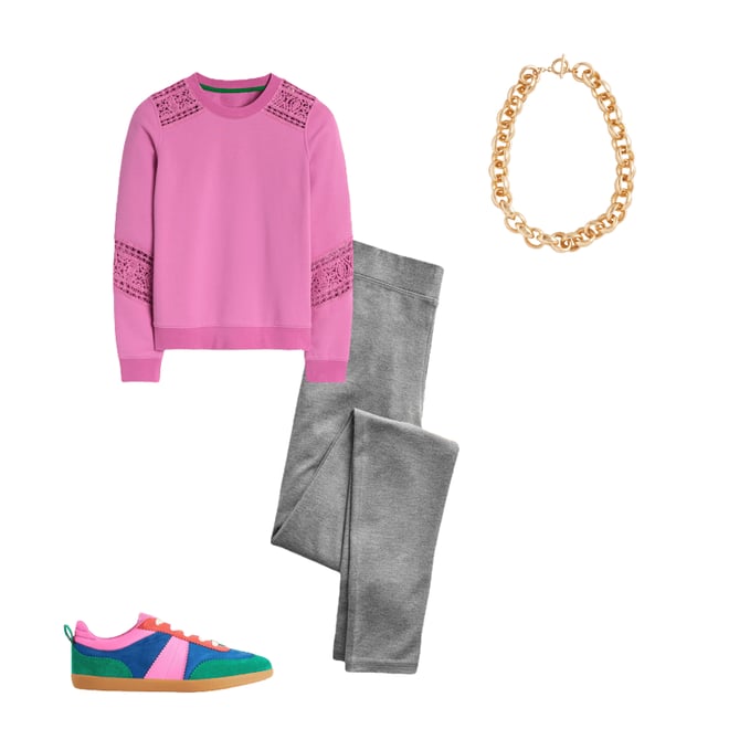4th bundle featuring 3 items which compliment High Rise Jersey Leggings-Charcoal Marl