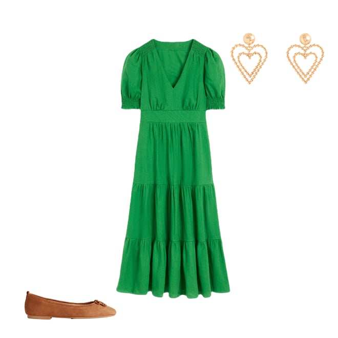 5th bundle featuring 2 items which compliment Anna Linen Tiered Midi Dress-Paradise Green