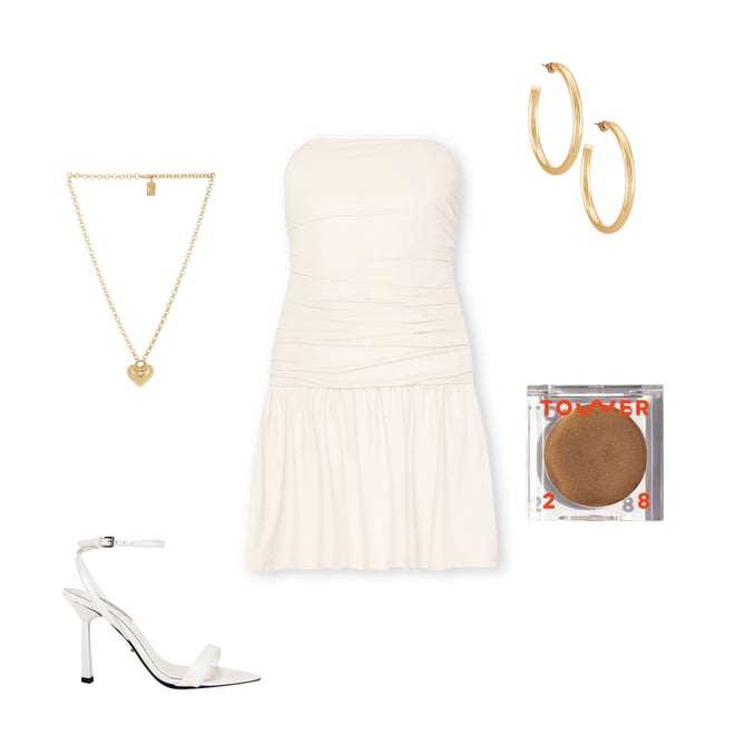 1st bundle featuring 4 items which compliment Tube Gathered Flared Dress