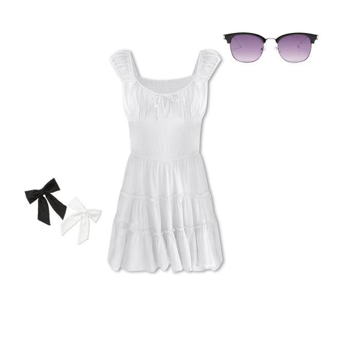 Solid Scoop-Neck Smocked Fit & Flare Dress