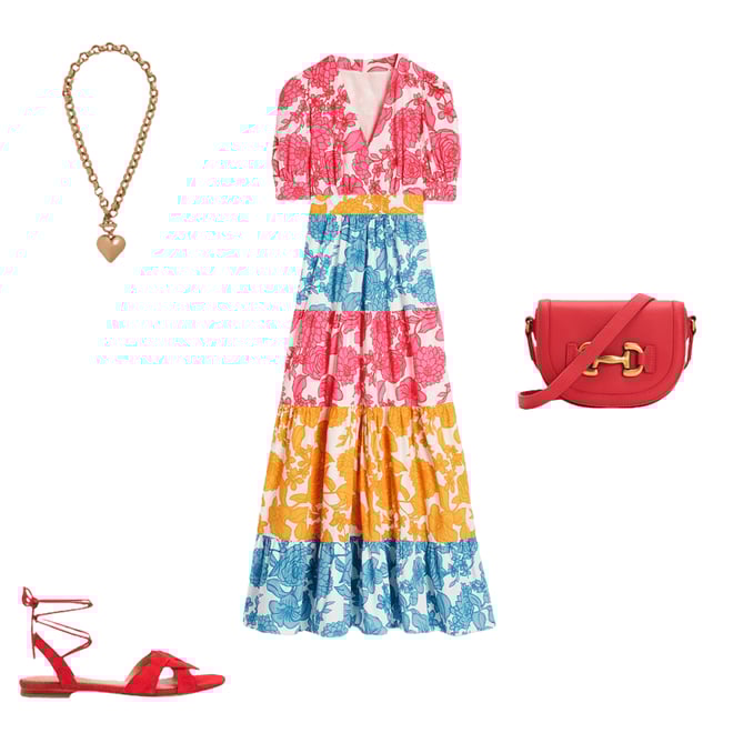 1st bundle featuring 3 items which compliment Bella Puff Sleeve Maxi Dress-Multi, Blossom Cascade